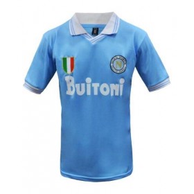 Billige Fotballdrakter SSC Napoli Diego Maradona 10 Retro Hjemmedraktsett 1986 Kortermet